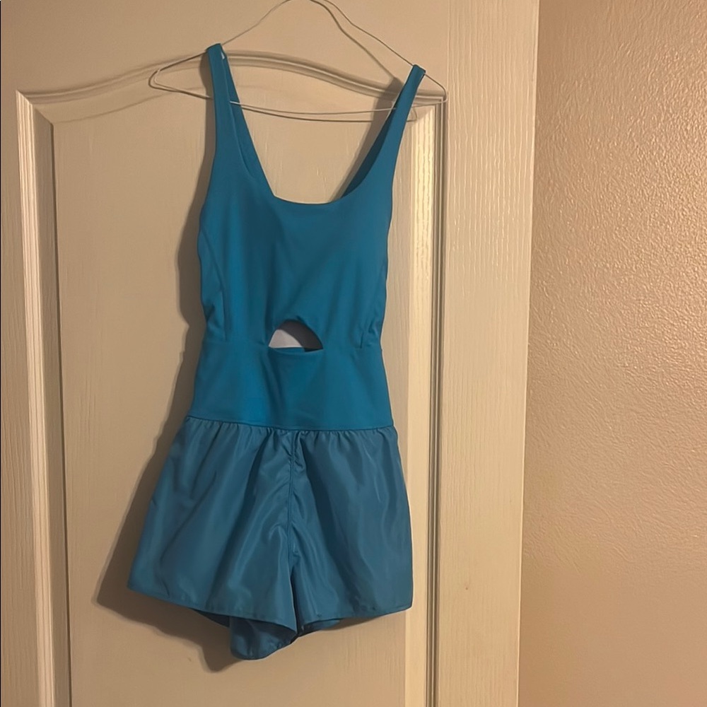 Amazon Blue Cutout One-Piece Swimsuit